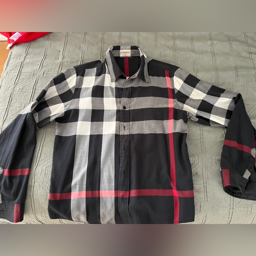 Burberry Brit Black and Gray with Red Stripe